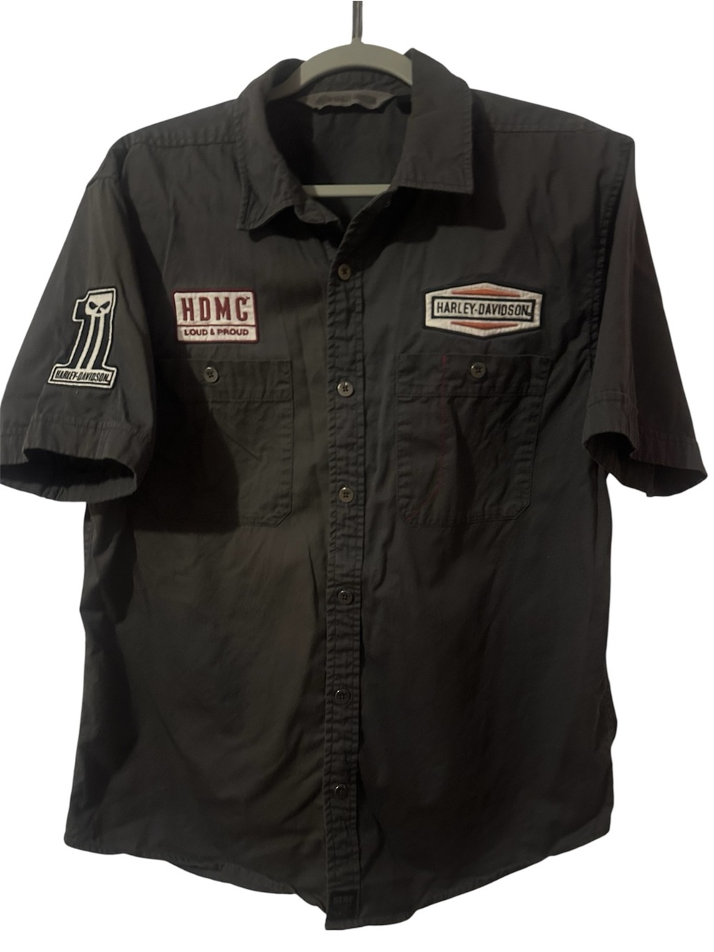 Harley Davidson short sleeve button shirt men’s large